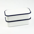 Takenaka Retro Moda Lunch Box | White & Navy by Takenaka - Bento&co Japanese Bento Lunch Boxes and Kitchenware Specialists