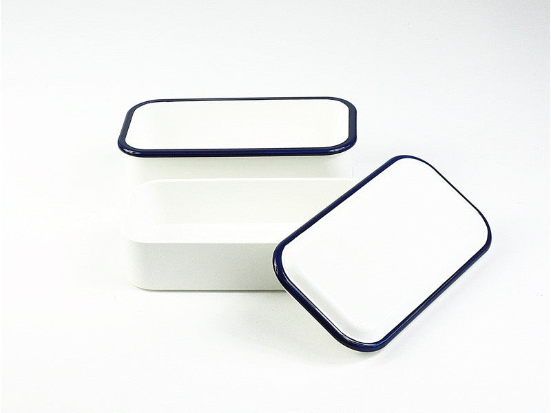 Takenaka Retro Moda Lunch Box | White & Navy by Takenaka - Bento&co Japanese Bento Lunch Boxes and Kitchenware Specialists