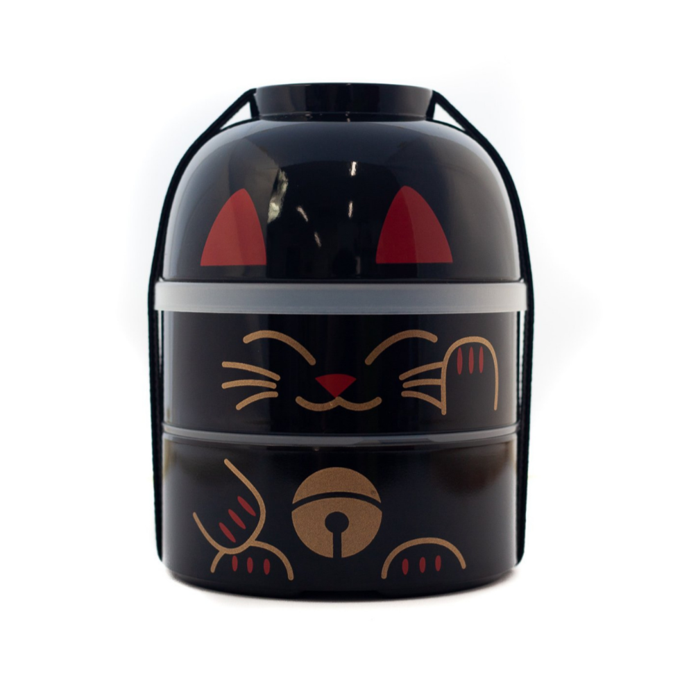 Bento Kokeshi - Maneki Neko (noir, 1200 ml)