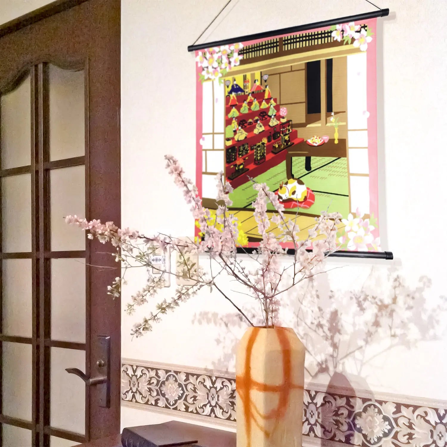 Furoshiki Mikeneko Hinamatsuri (50 cm)