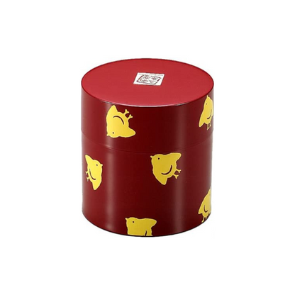 Boîte à thé Chidori (rouge et or)