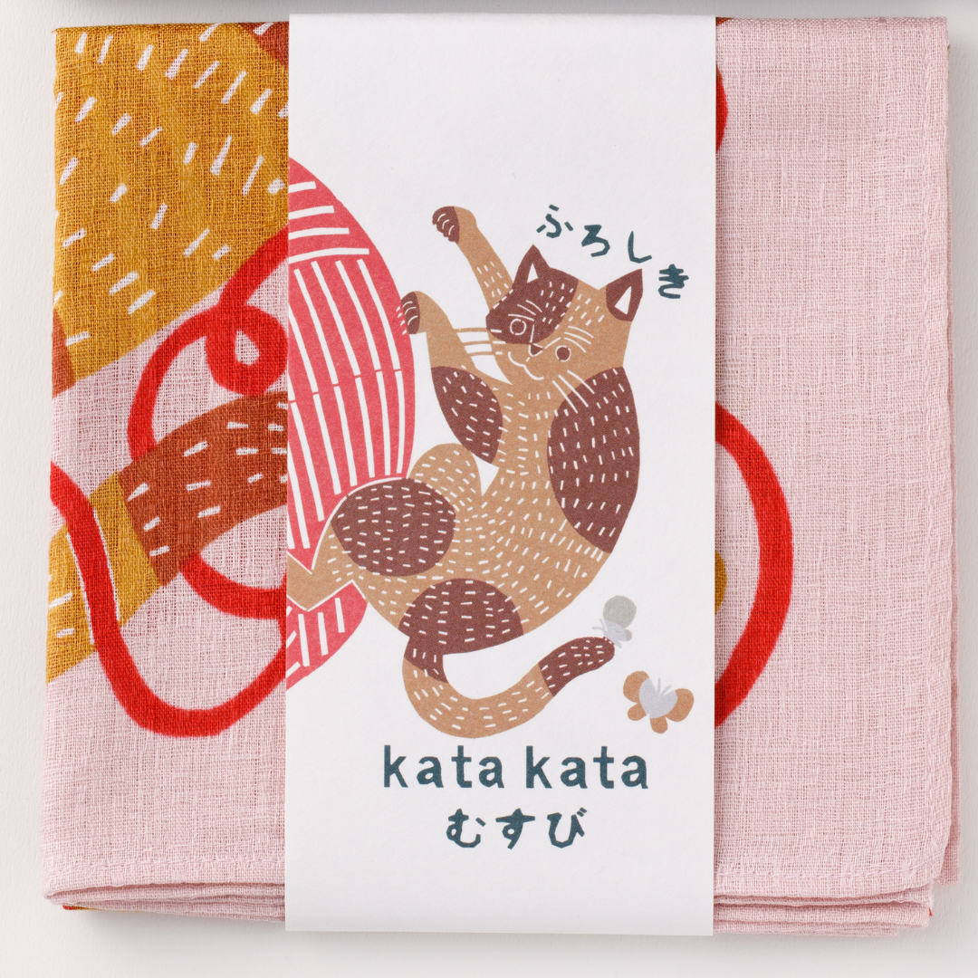 Furoshiki Kata Kata - Neko Keito (roze, 50 cm)