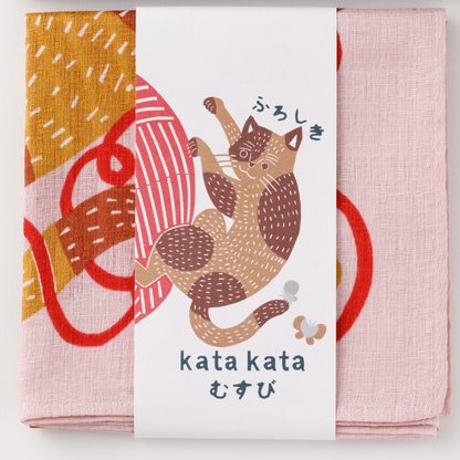 Furoshiki Kata Kata - Neko Keito (roze, 50 cm)