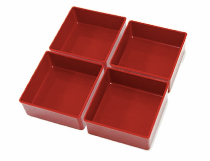Compartimento interior para caja de picnic Bento de dos niveles Ojyu grande (22,5 cm) | Rojo