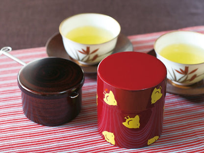 Caja de té Chidori roja y dorada | Pequeño (350 ml)